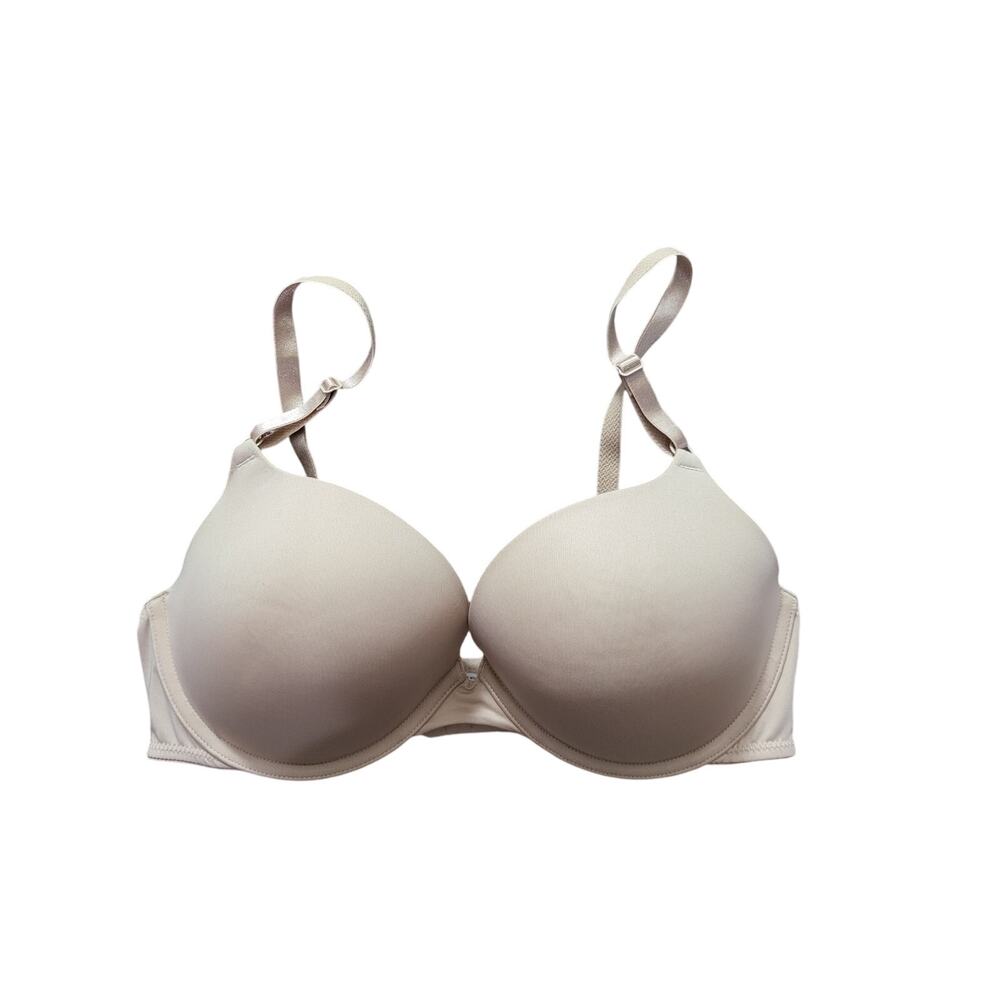 Maidenform Bra 38D Womens Padded Push‎ Up Tan Underwired Adjustable Straps